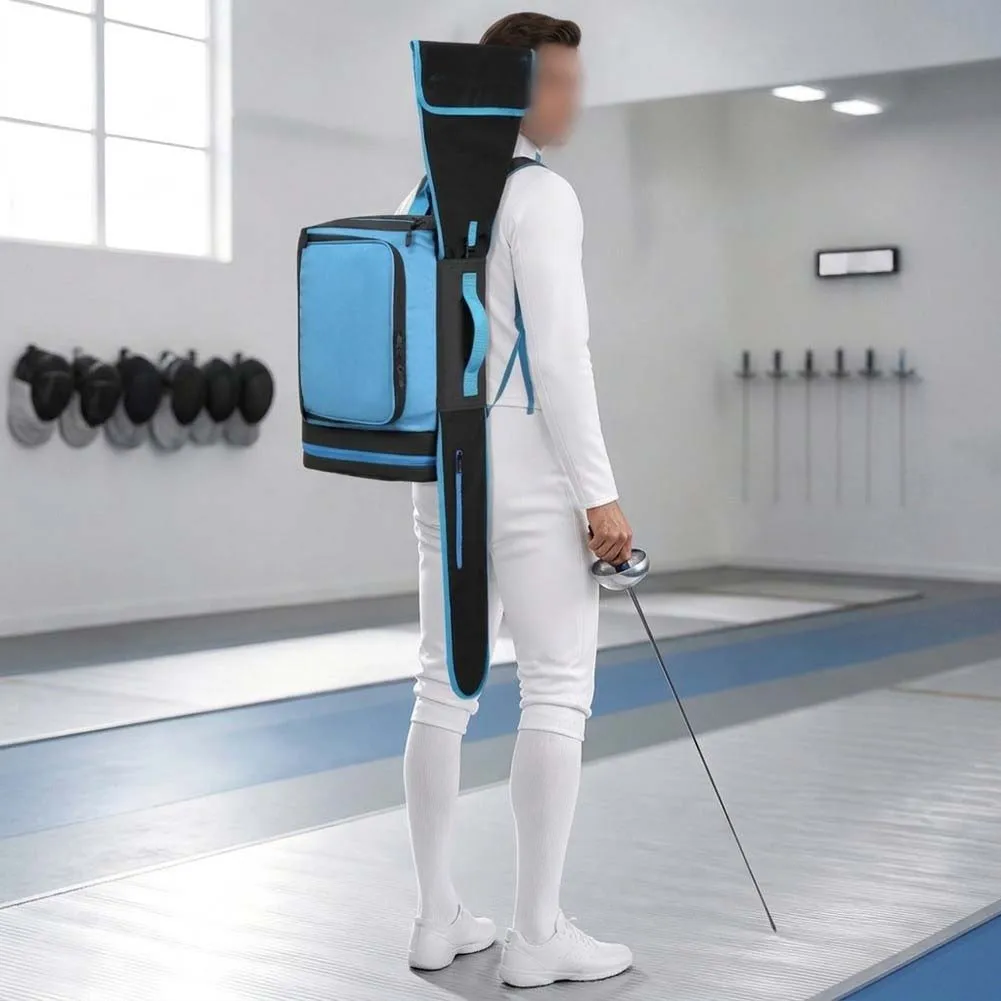 Backpack with Detachable Fencing Pouch for Athletes Requiring Flexible Transport Options During Seasonal Events