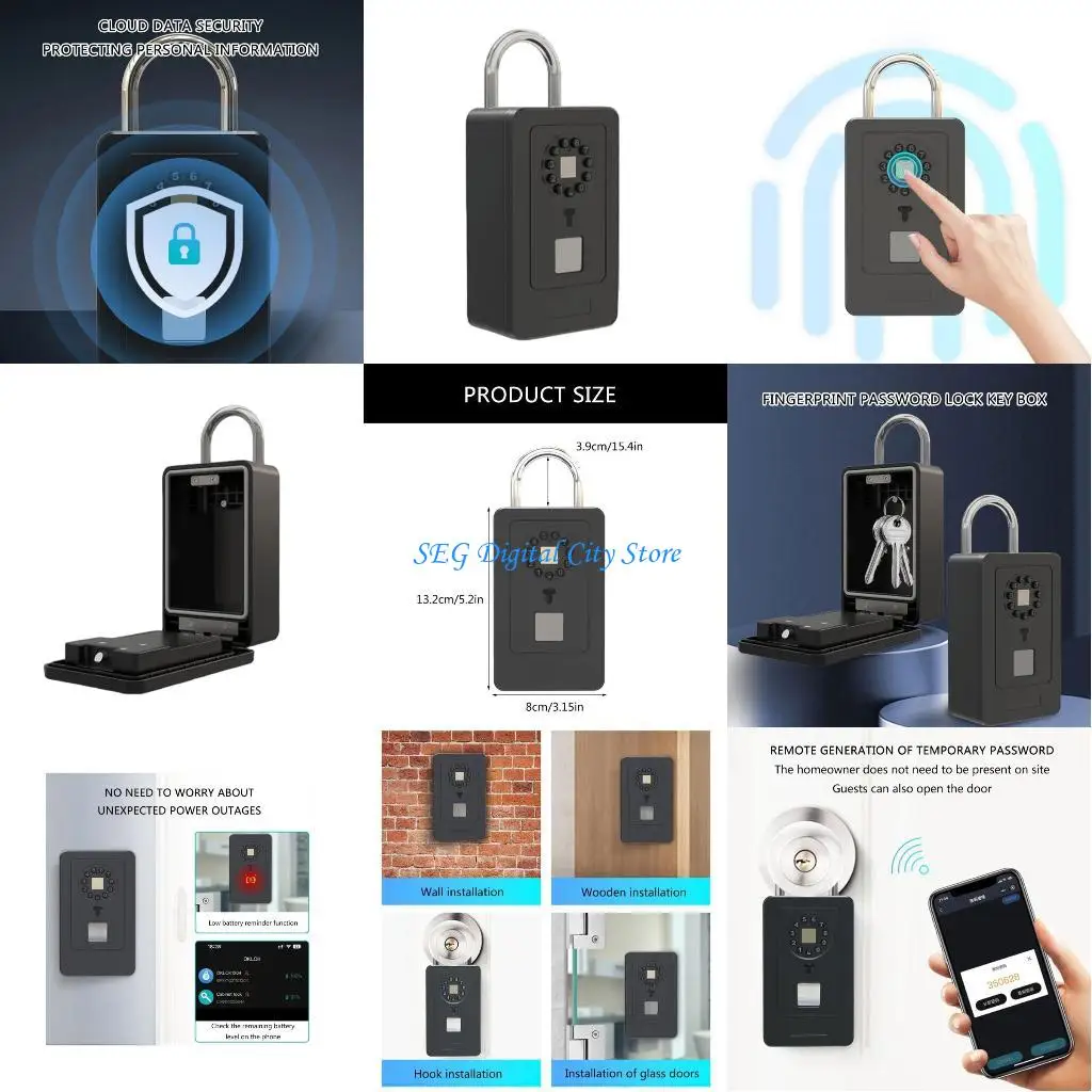 صندوق مفاتيح أمان U75B مزود ببصمة الإصبع وإمكانية الوصول إلى الأسنان الزرقاء، صندوق أمان ذكي لاسلكي لسهولة إدارة المفاتيح #1