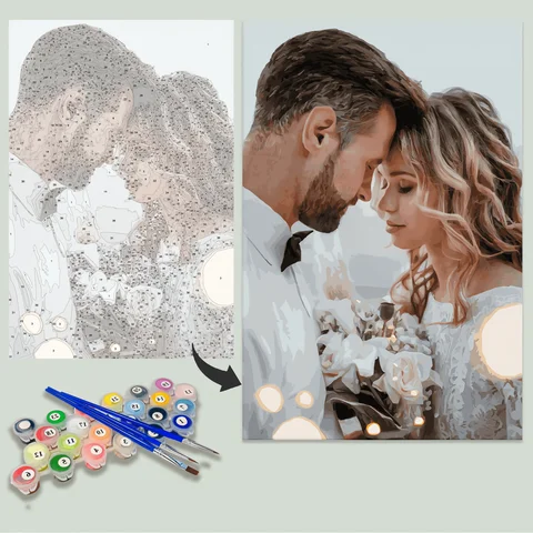 HUACAN Custom Photo Paint By Numbers Couple Lovers Hand Painting Art Home Decoration