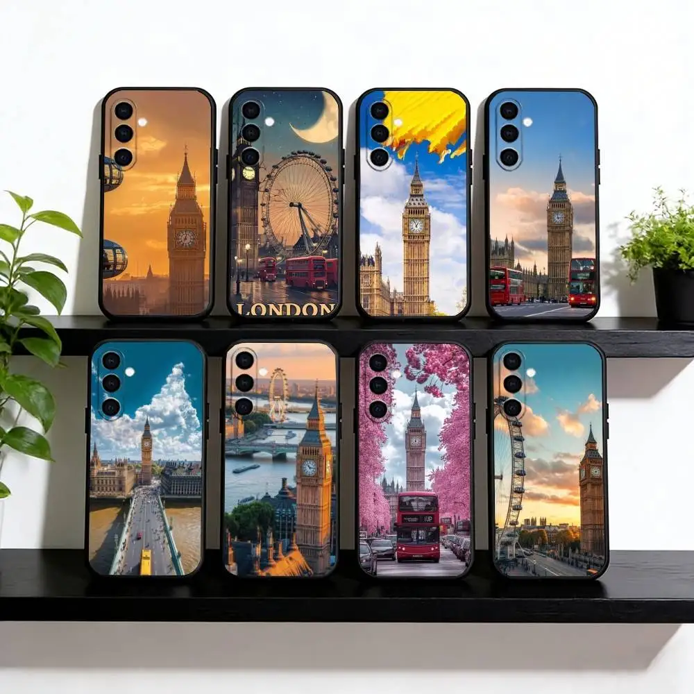 Big Ben  Tower Bridge  Phone Case Black Silicone Soft For Samsung Galaxy A73,A72,A71,A70,A53,A52,A51