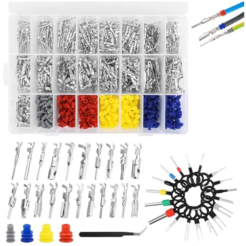 

AA01-Crimp Connector Set- Automotive Wire Terminal Pins Connector Kit 984PCS Car Electrical Wire Terminal Pins Connectors