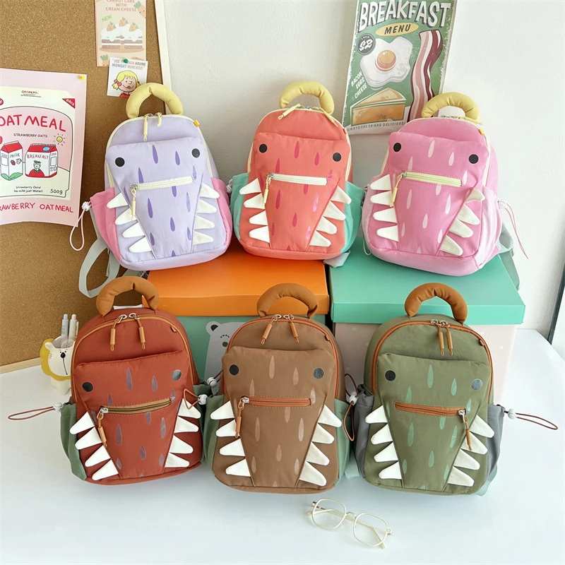Fashion Backpack,Shark Teeth Oxford Cloth Students Unisex School Bag,Cute Cartoon Casual Bookbag,Large Capacity Lightweight