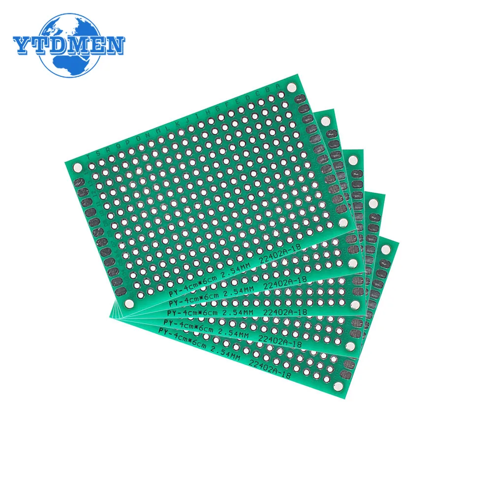 10PCS Prototype Circuit Board PCB Protoboard Green Double Side 4x6cm Diy Universal Printed for Arduino 4*6cm