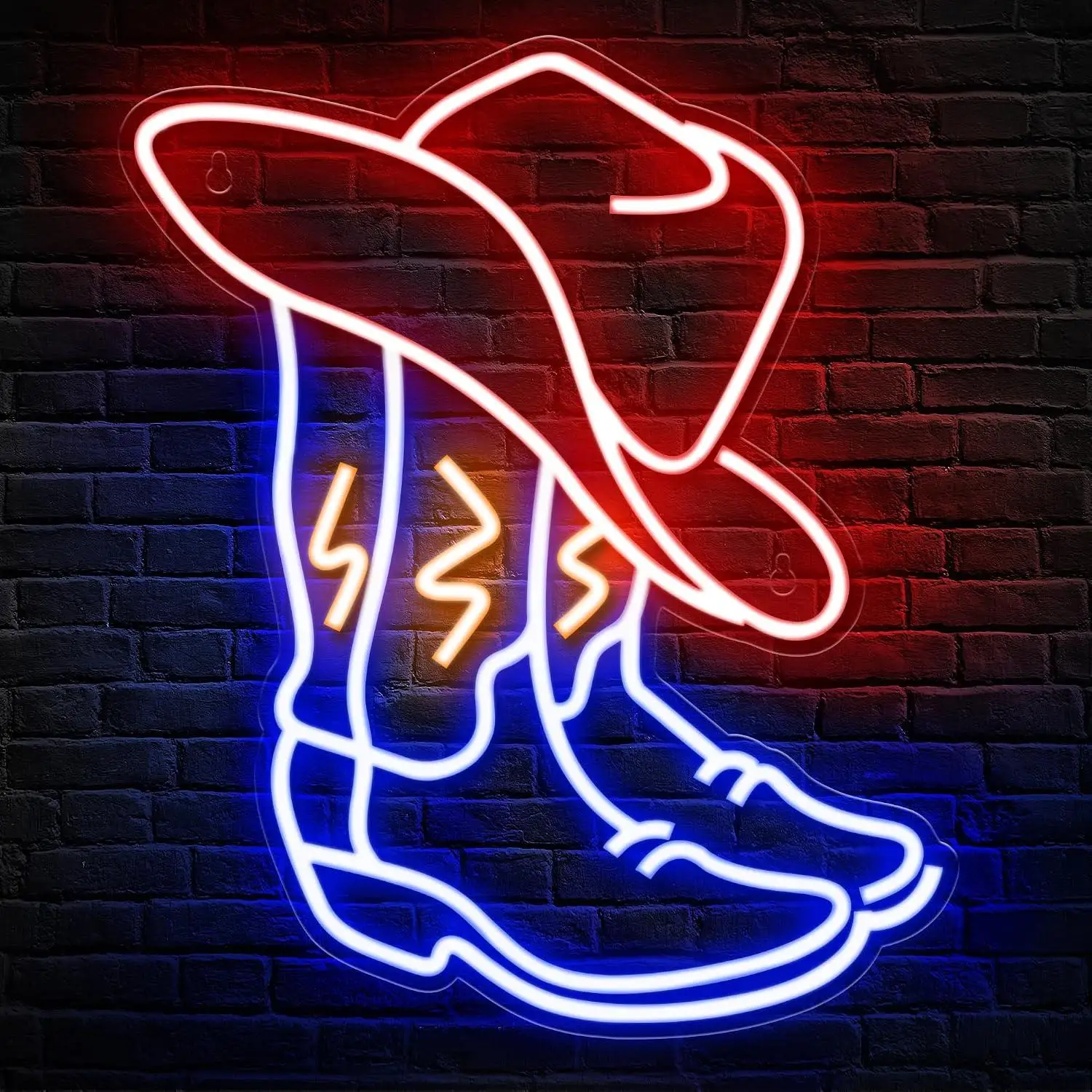Cowboy Boot Hat Neon Sign USB Dimmable LED Lights For Bedroom Bar Office Man Cave Birthday Party Wall Decoration Holiday Gifts