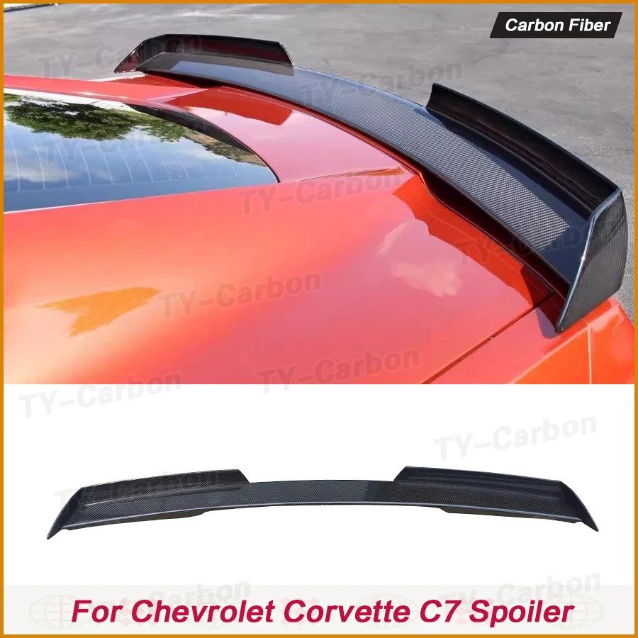 High Quality Real Carbon Fiber Rear Wing ducktail Spoiler For Chevrolet Corvette C7 trunk wing splitter 2014+