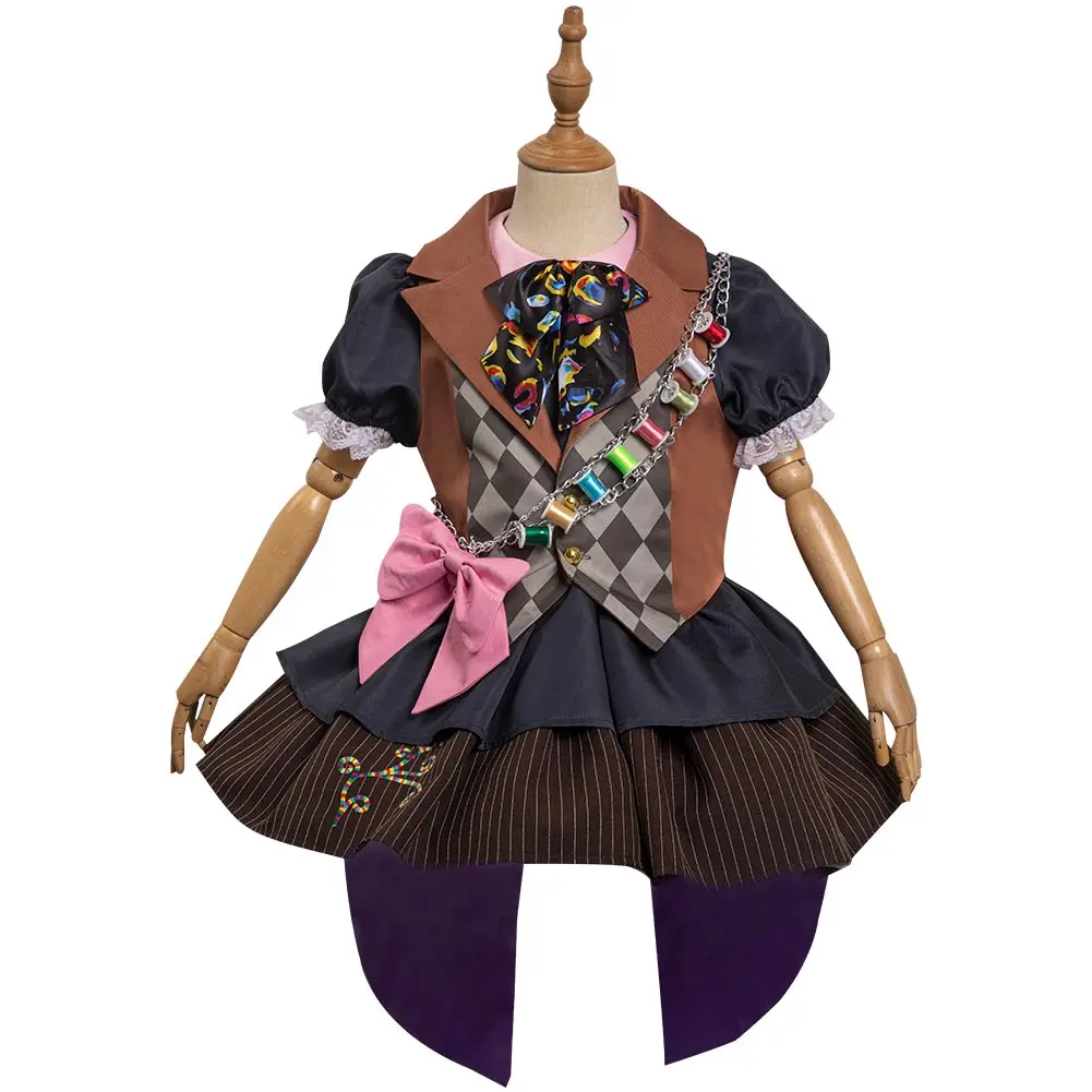 Alice Cosplay Wonderland Mad Cosplay Hatter Johnny Depp Costume Outfit Halloween Carnival RolePlay Gifts Suit For Girls Children