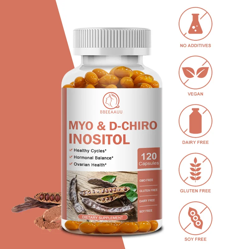 

BBEEAAUU Myo-Inositol &D-Chiro Inositol Capsule Hormone Balance Ovarian Function Menstrual Cycle Fertility Supplements for Women