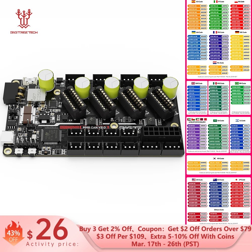 BIGTREETECH MMB CAN Board Enraged Rabbit Carrot Feeder ERCF Control Board CAN Bus For Voron V2.4 Trident DIY AMS Klipper