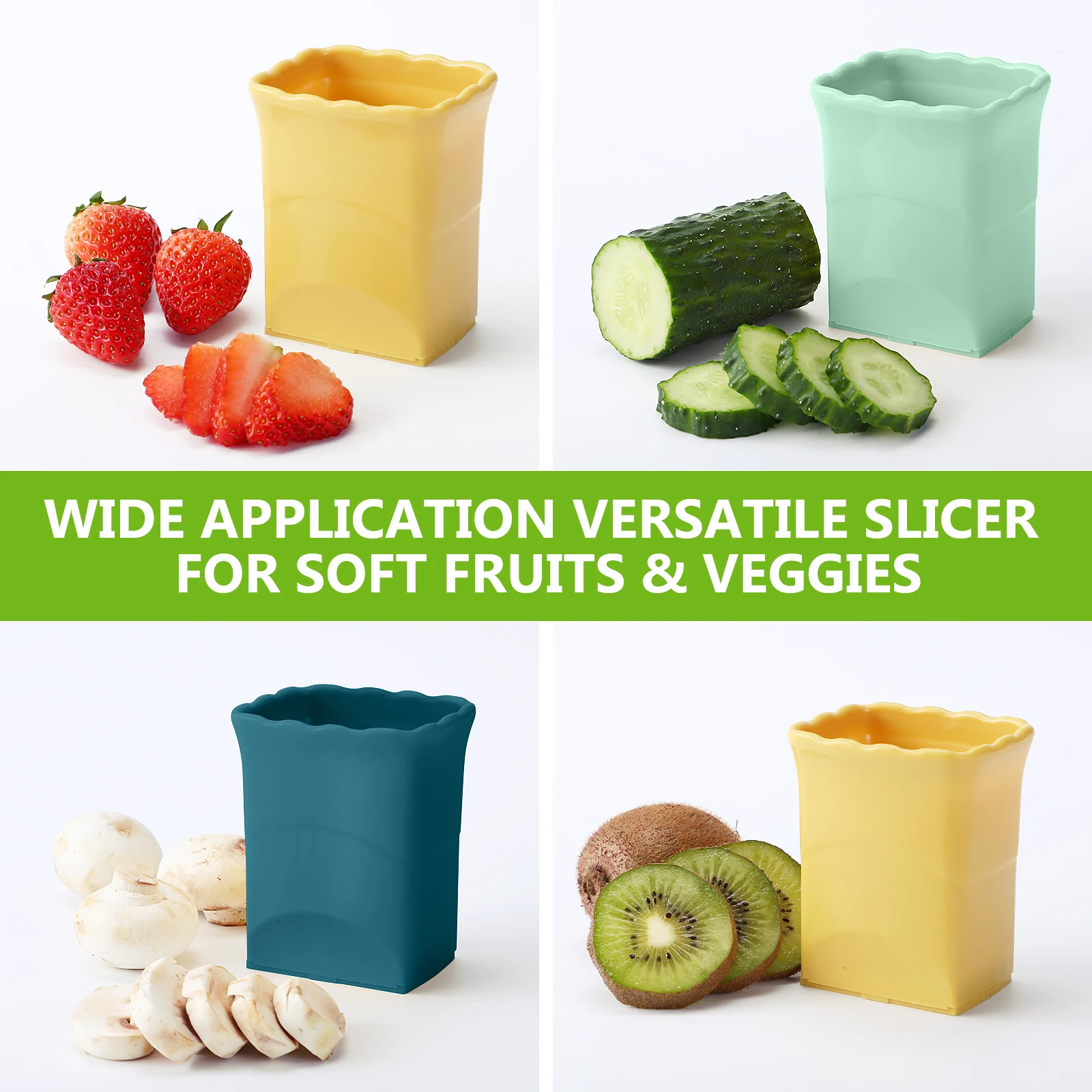 

3Set Stainless Steel Fruit Slicer Multifunctional Kitchen Gadget Cutter Vegetable Slicer Handheld