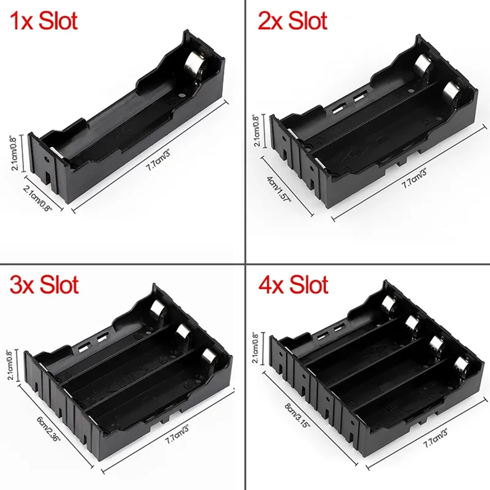 Actualización 18650 Banco de Potencia Casos ABS Alta Calidad DIY Extender Caja Batería 1/2/3/4 Ranura Contenedor con Pin Duro para Fácil Soldadura