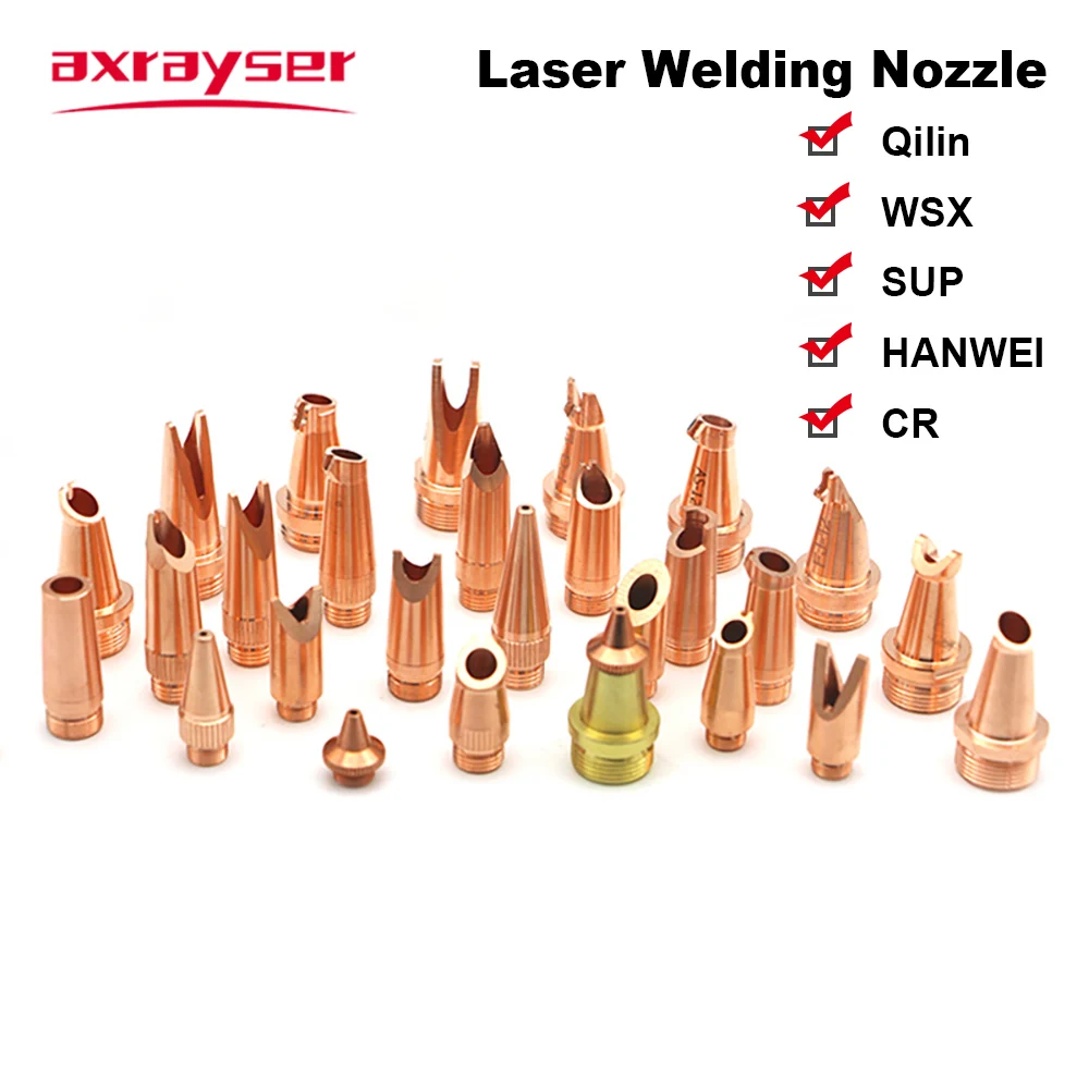 Axrayser Laser Welding Nozzle M8 M10 M11 M16 Mount Thread with Wire Feed for Qilin WSX Sup HANWEI Handheld Welding Gun