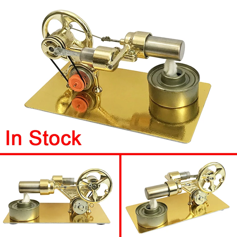 Mini silnik Stirlinga do spalania zewnętrznego Model eksperymentalny Generator silnika Kolekcja fizyki silnika Zabawka Prezent