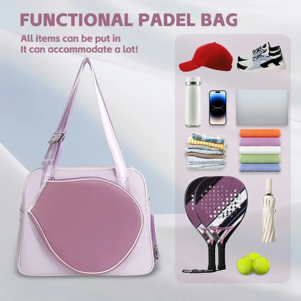 

Nylon Pickleball Racket Shoulder Bag Large Capacity with Shoe Compartment Pickleball Paddle Bag Adjustable Strap Waterproof