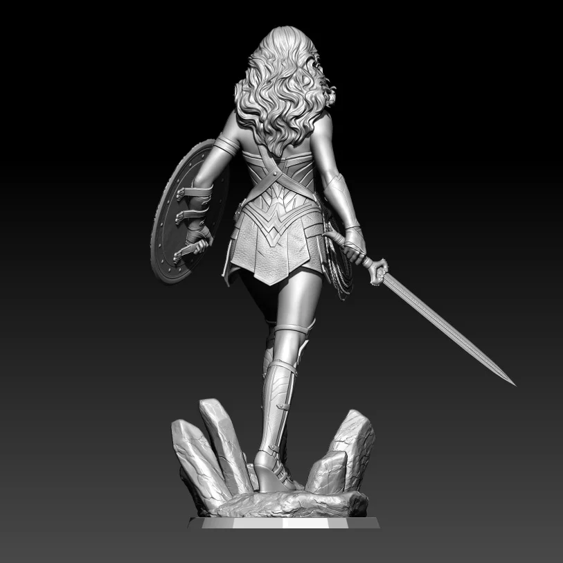 Imagem -04 - Resina Kits Modelo para Mulher Guerreira Unpainted Figura Battle Girl Figure sem Cor Rw1127 1: 2475 mm 18100 mm