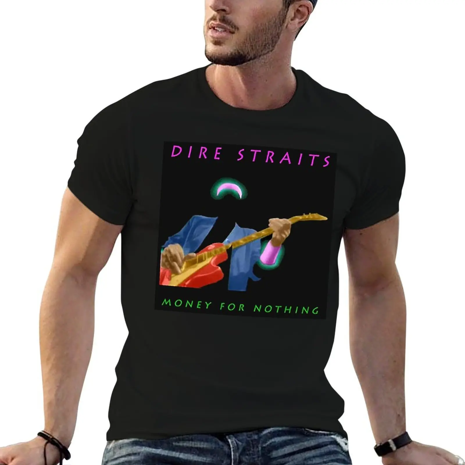 Colección Dire Straits - Camiseta con logo, camisetas para hombre, paquete de camisetas de algodón para hombre, camiseta ajustada para hombre
