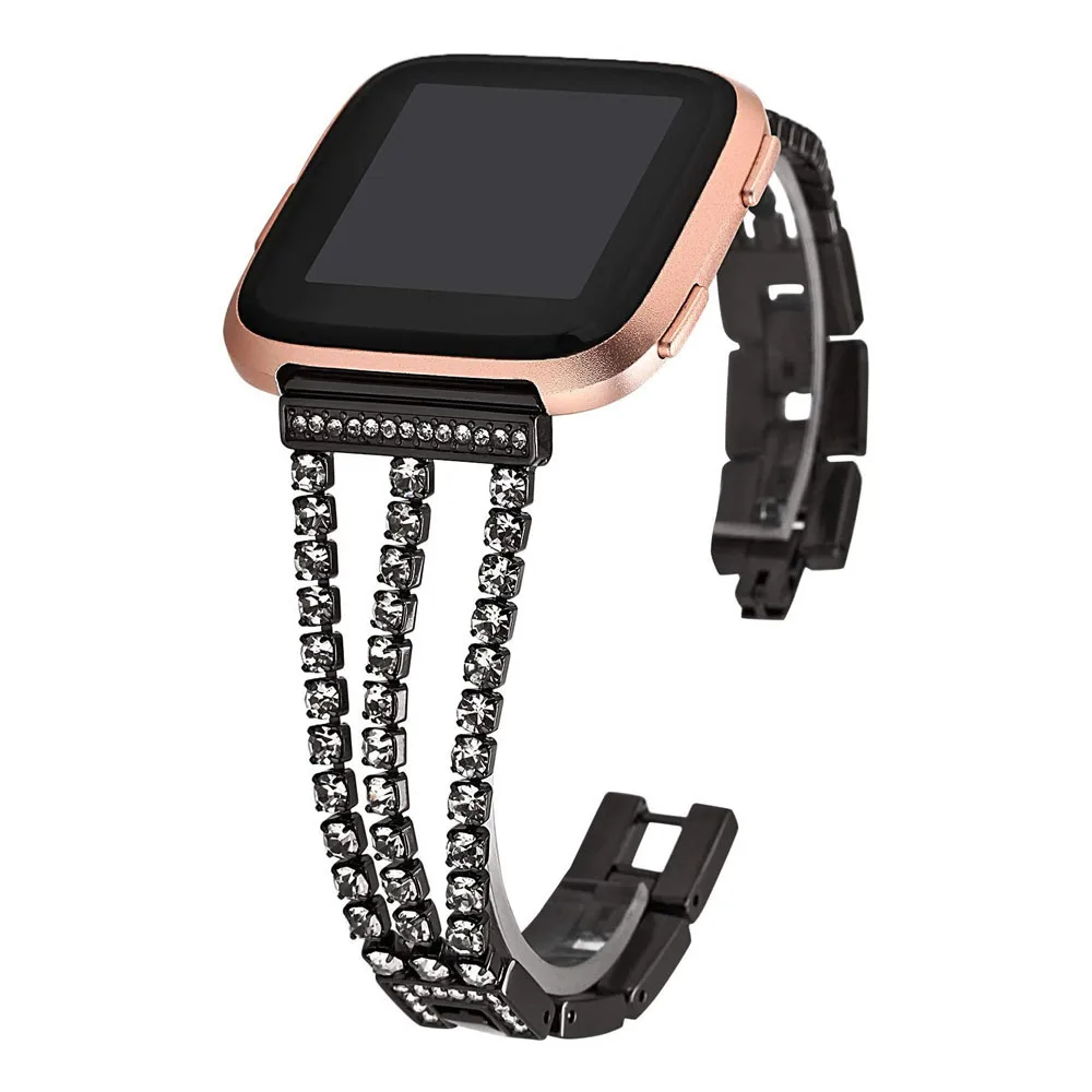 Smukła opaska na nadgarstek do Fitbit Sense 2 Bands Elegancka metalowa bransoletka Bling do Fitbit Versa 3/4 Watchband Biżuteria Damska Pasek Luksusowy