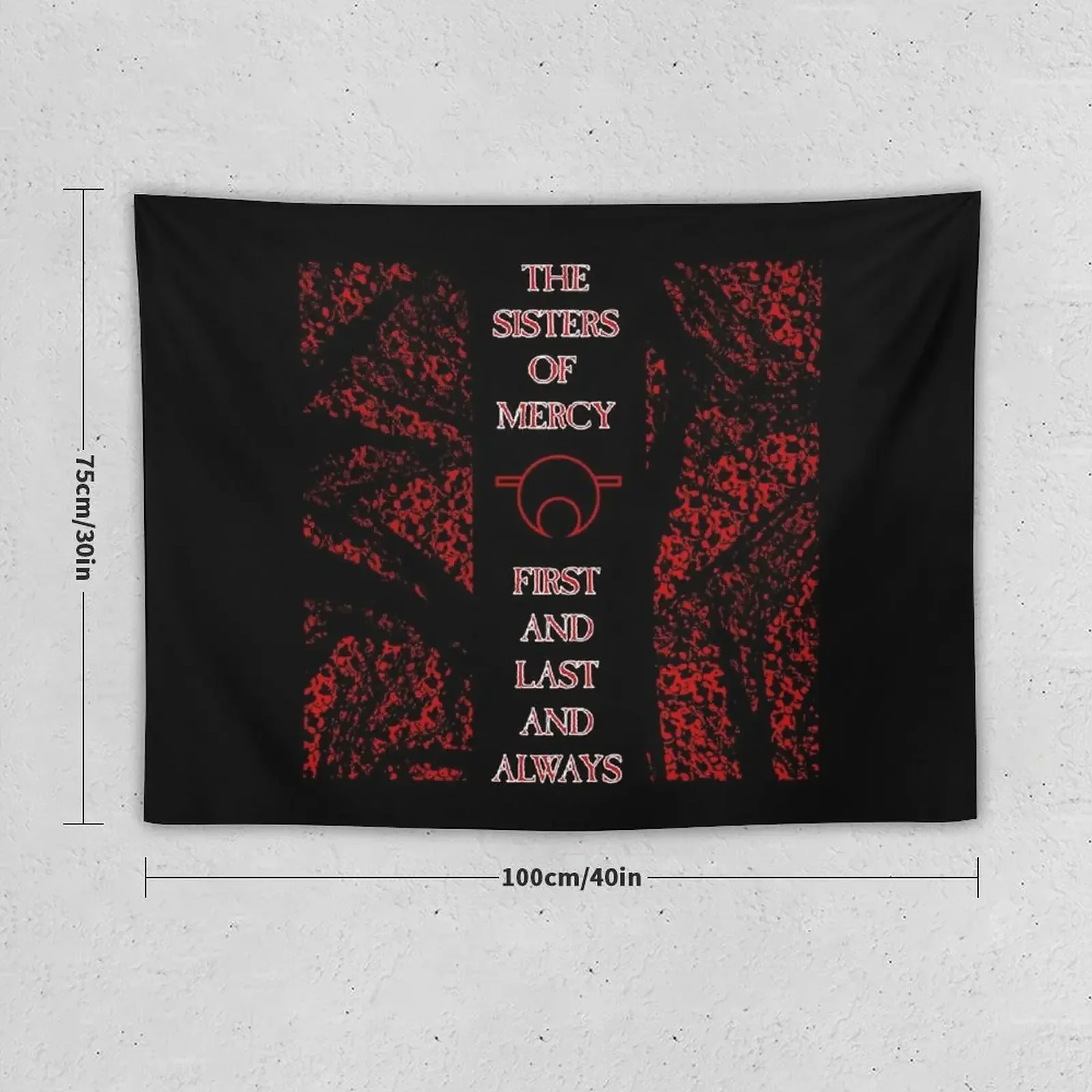 First and Last and Always - Red - The Sisters of Mercy Tapestry Wall Coverings Wall Carpet Aesthetic Home Decor Tapestry