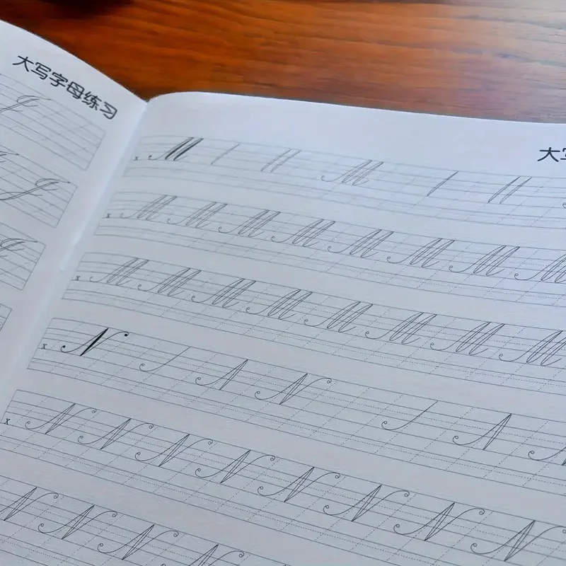 A4-Größe Englisches Handschrift-Übungsbuch - Lernspielzeug für Kalligrafie und Typografie-Fähigkeiten, Übungsbuch – Detail 3