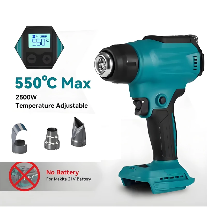 

Makita 18V Cordless Heat Gun 550°C Handheld Hot Air Gun with LED Display for Soldering Thermal Blower Tool
