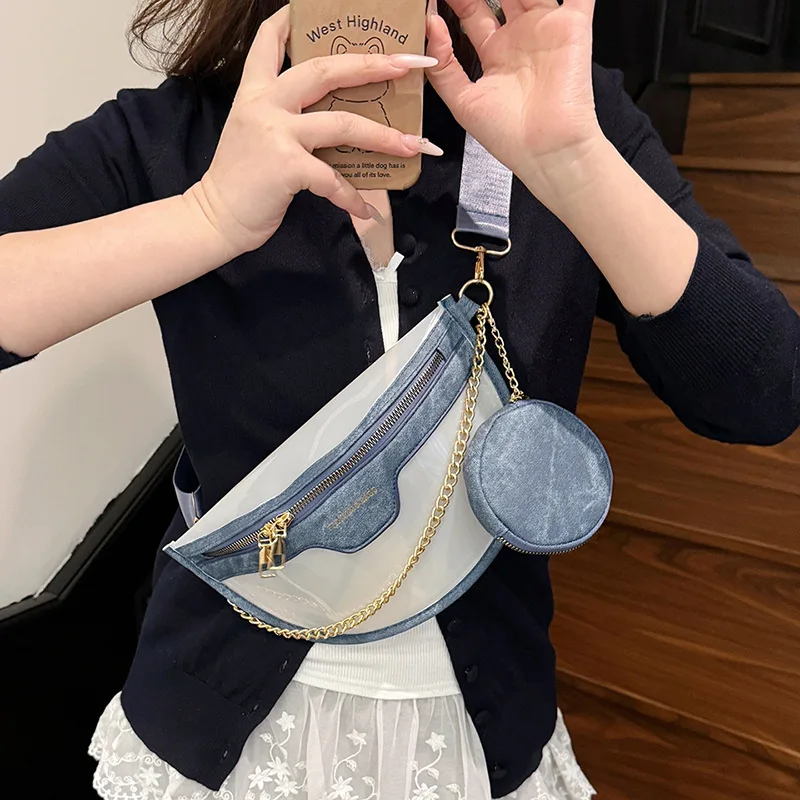 

2025 New Dopamine Transparent Chest Bag - Fashion Fanny Pack, Cosmetic Pouch, Shoulder Crossbody Bag