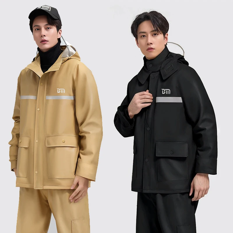 Thickened Motorcycle Raincoat Set Split Waterproof Raincoat Adults Outdoor Full-body Cycling Rain Gear Rainproof Rainwear