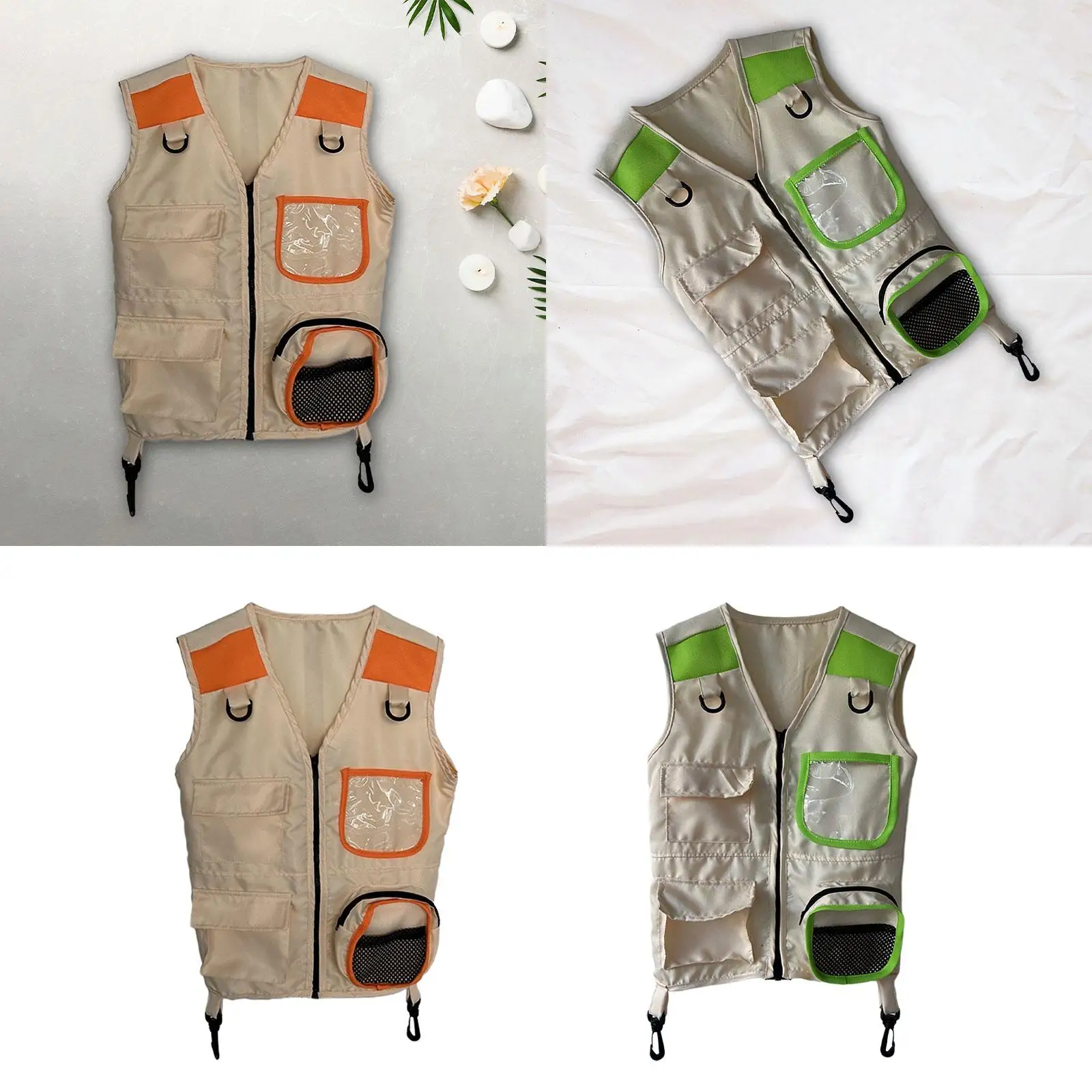 Kids Explorer Vest Cargo Vest Outdoor Adventure Vest Kids Camping Costume for