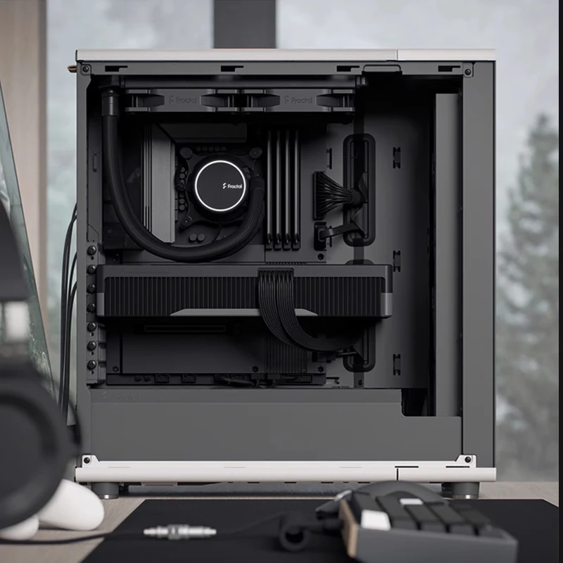 Computer Case Mid-Tower Mesh Glass Air-Cooled ATX desktop Bottom-Mounted Walnut Oak Board Computer ATX/mATX/Mni-ITX