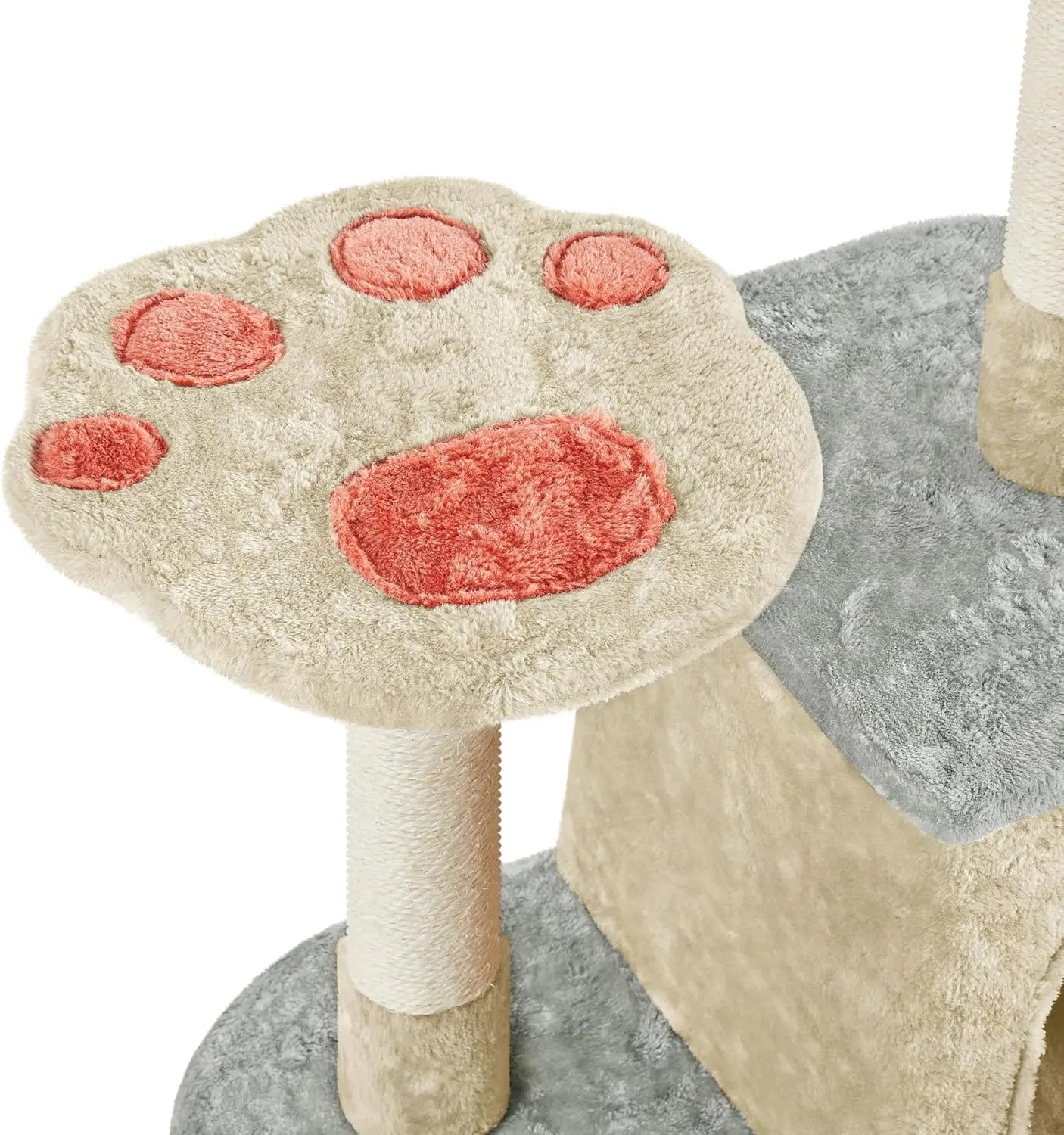Yaheetech Cat Tree, 57.5In Cat Tower For Indoor Cats, Paw-Shaped Cat Tree With Heart-Shaped Platform, Scratching Posts, Spring