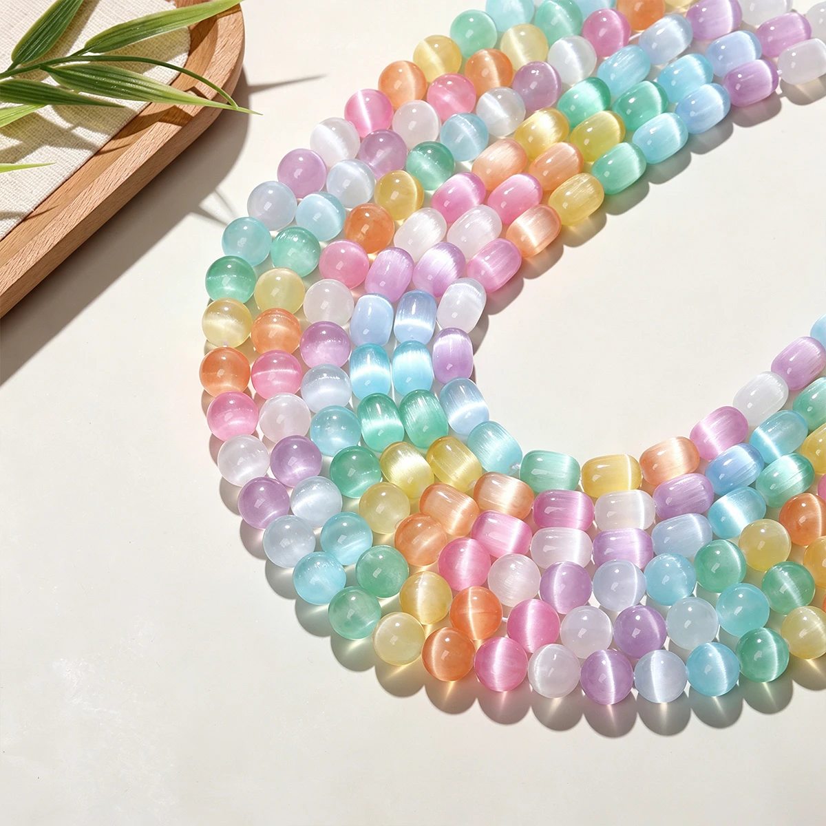 Naturstein Mehrfarbige Gipsperlen Runde Fassförmige Lose Abstandshalter Macaron-Perlen für Schmuckherstellung Armband Halskette DIY-Zubehör – Detail 5