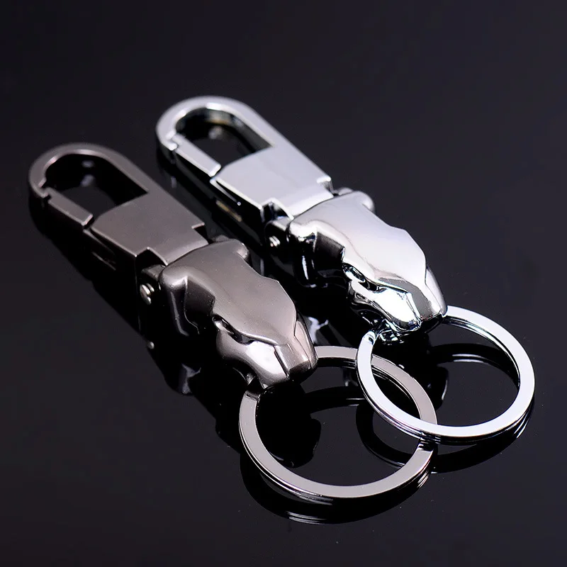 Alloy Leopard Head Auto Keychain Key Holder Keyring For Jaguar F-PACE XJ XE XF XJ F-TYPE E-PACE