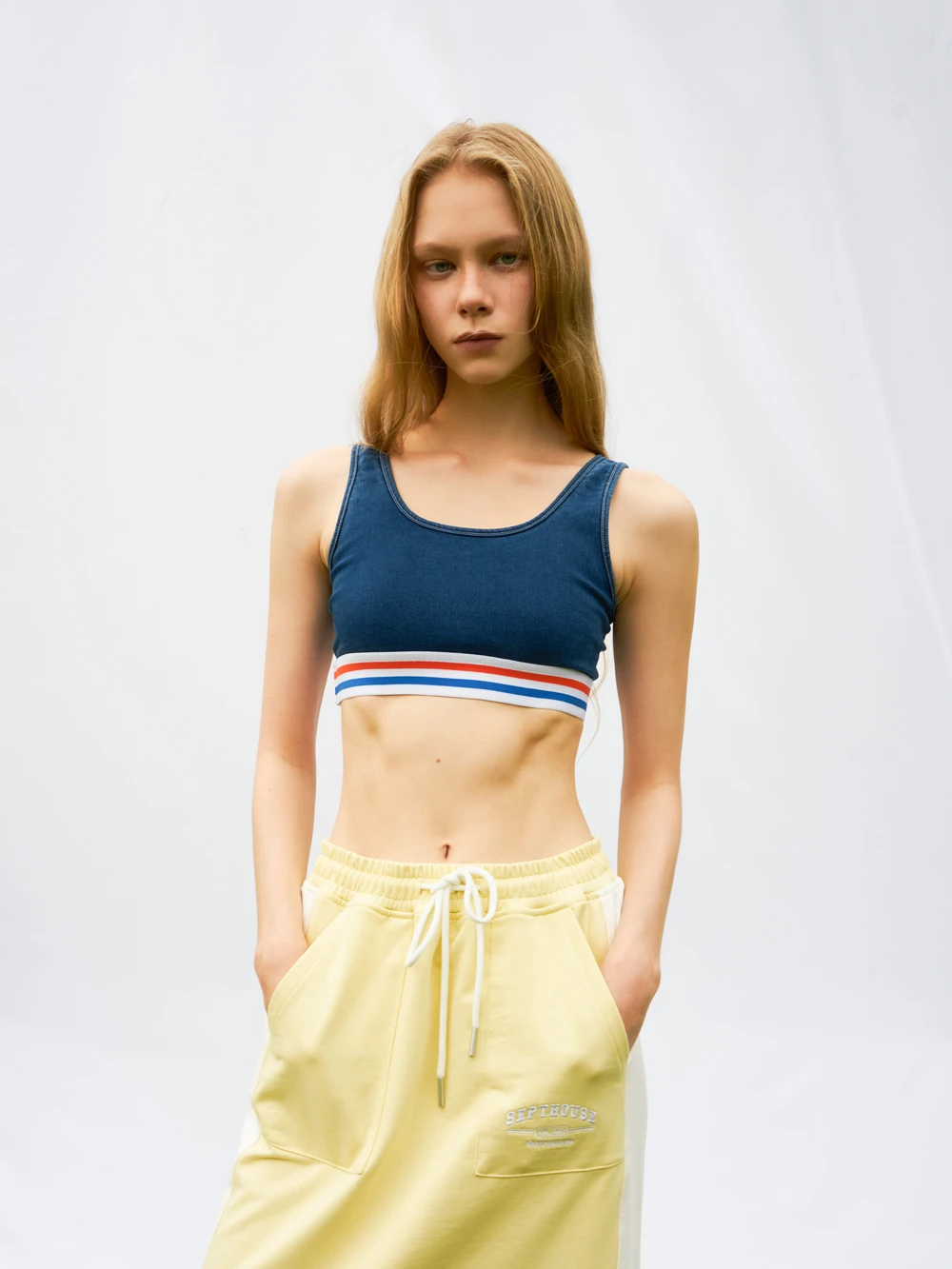 

Septhouse Spor ort Denim Vest Women's New Summer Top Cotton Polyester Blend Slim Fit Pure Color Faion Ladies Vest