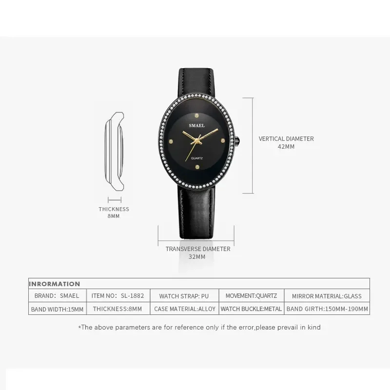 Quartz Watch Women Bracelet Silver SMAEL New Women Watches digital Fashion Casual Woman Elegnat 1882 Ladies Watches Waterproof