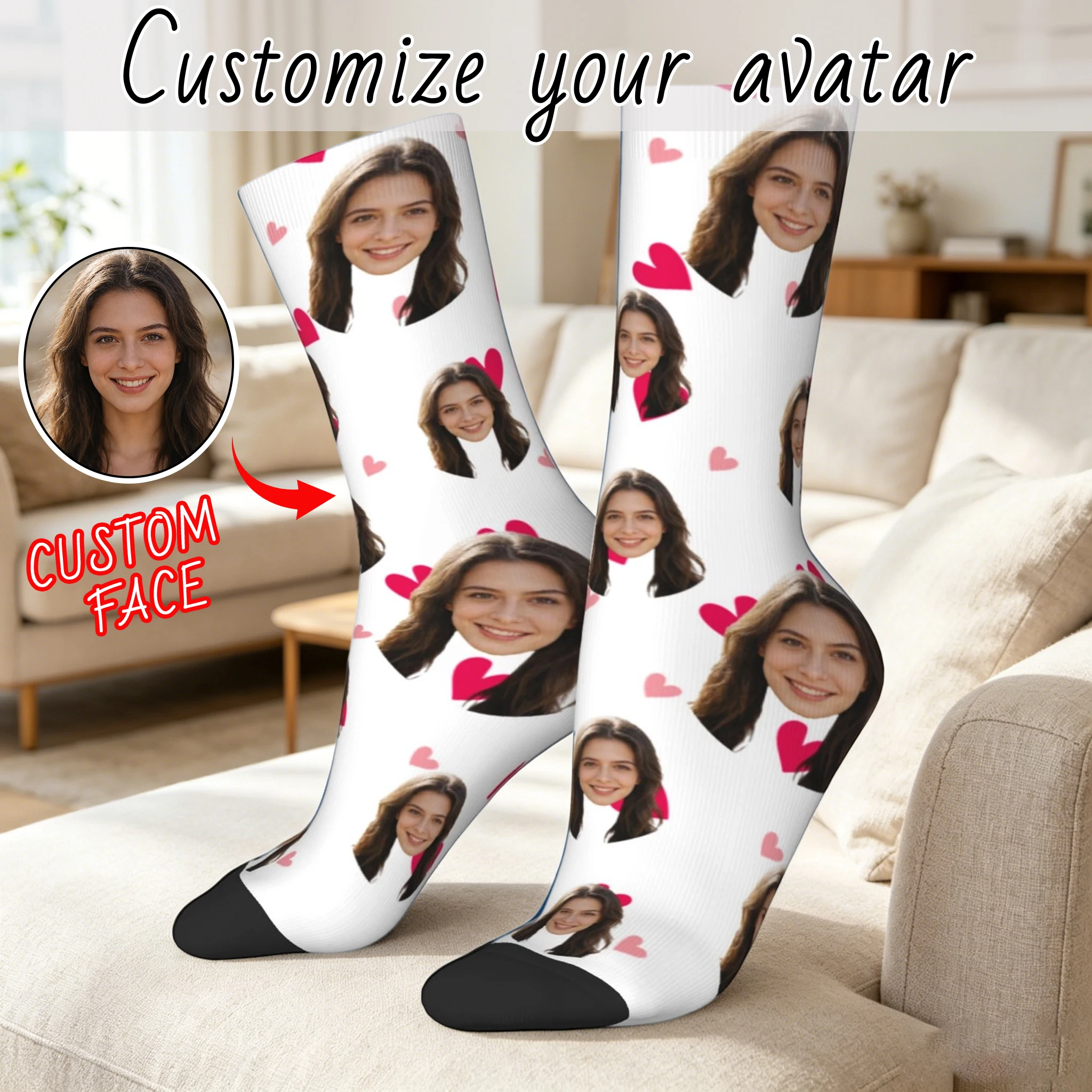 Custom avatar socks for men and women custom photo socks personalized picture socks photo socks personalized gifts