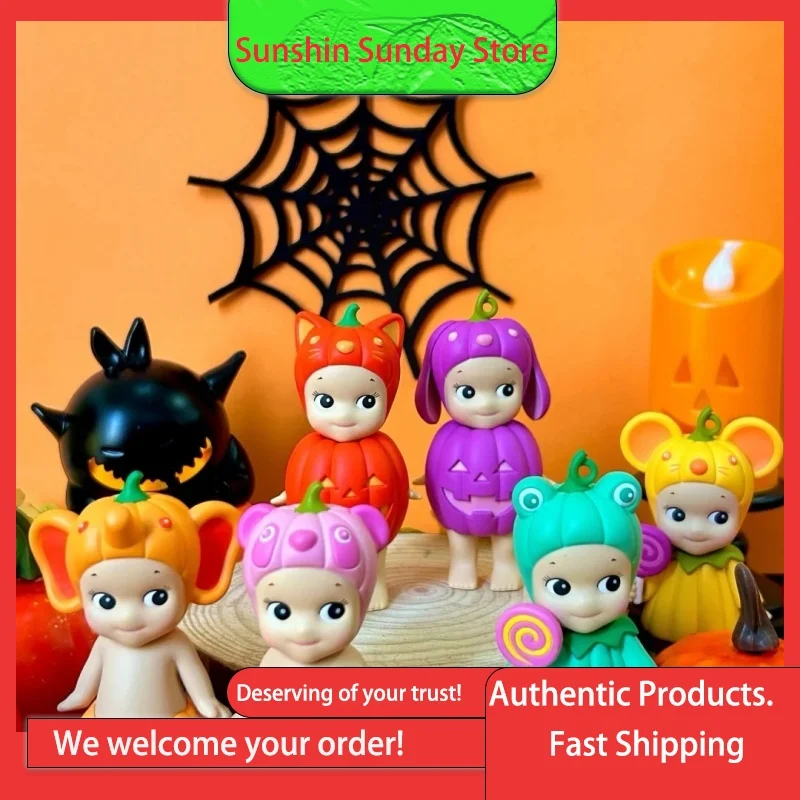 

Аутентичные заганские ангелы с тыквой, серия Хэллоуин, слепая коробка, украшение, модная игрушка, фигурка, подвесной орнамент, праздничные подарки