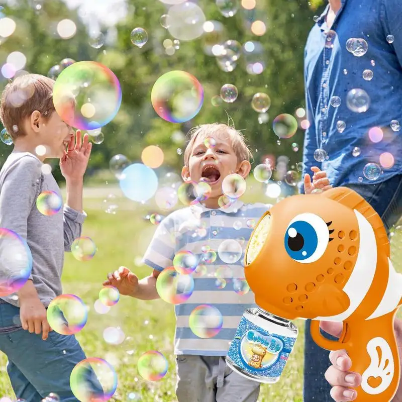 バブルブロワーマシン楽しい魚バブル吹き機ポータブルスムーズソープディスペンサー吹くおもちゃ男の子女の子誕生日新しい