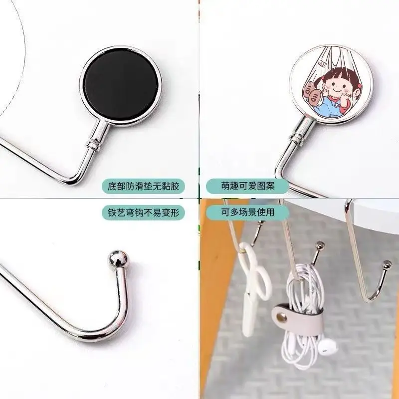 1 Pcs Kawaii Draagbare Metalen Tas Portemonnee Handtas Hanger Opknoping Tafel Bureau Haak