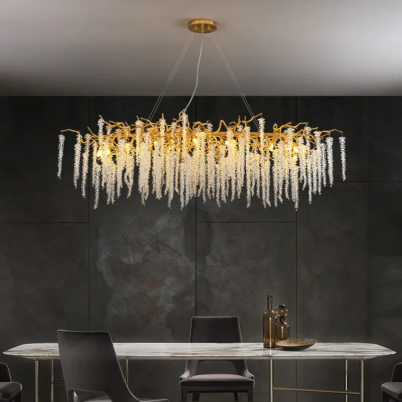 Imagem -02 - Modern Nordic Led Hanging Pendant Light Crystal Suspend Chandelier Lamp For Living Room Restaurante Hotel Quarto Jantar k9 2023