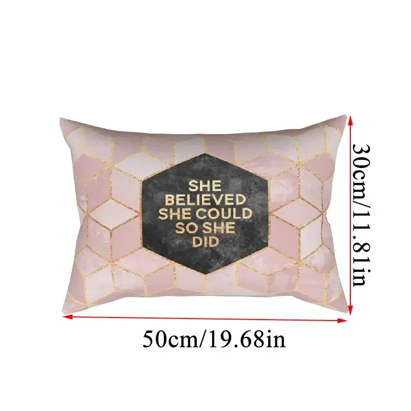 Colorful Lattice Geometric Pillow Pillowcase Protector Rectangular Waist Sofa Home Decor