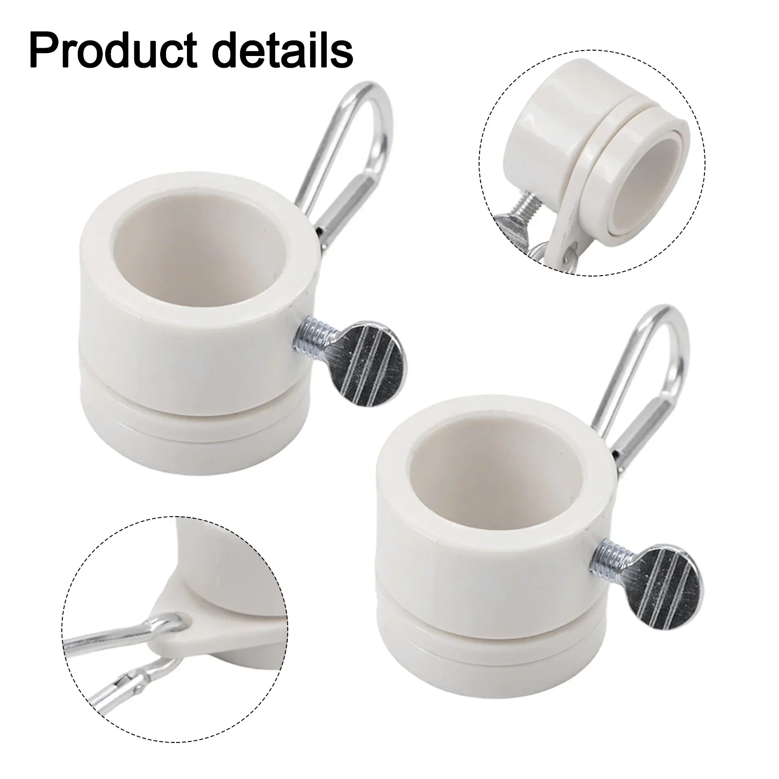 2 Pcs Flagpole Rotating Clips For 1 Inch Diameter Poles With Hanging Buckles For Top And Bottom Grommet Attachment