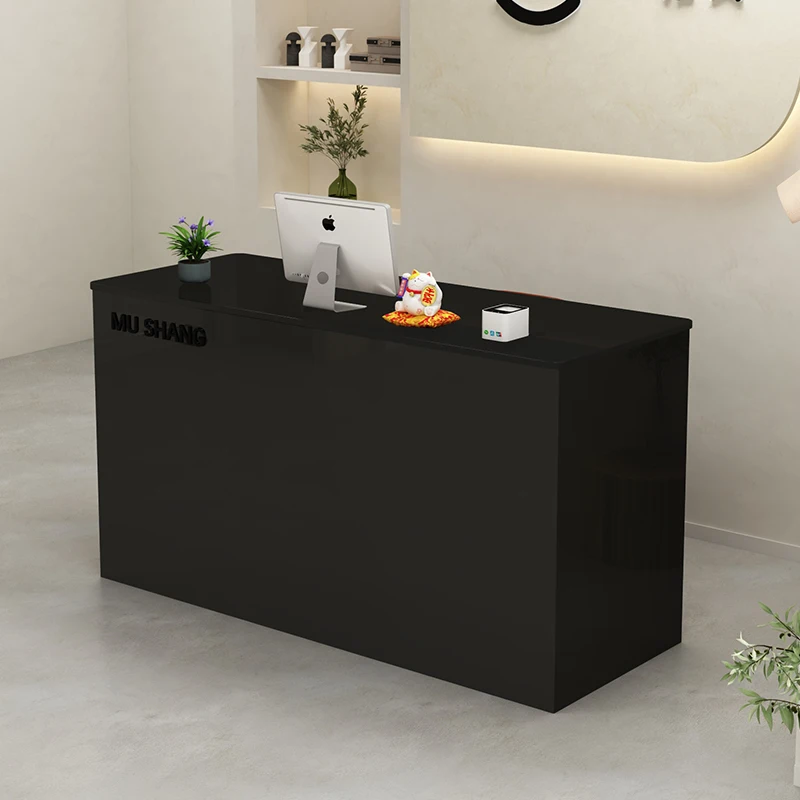 Boutique Barber Reception Counter Salon Small Retail Store Reception Counter White Clothing Receptiebalie Toonbank Furniture