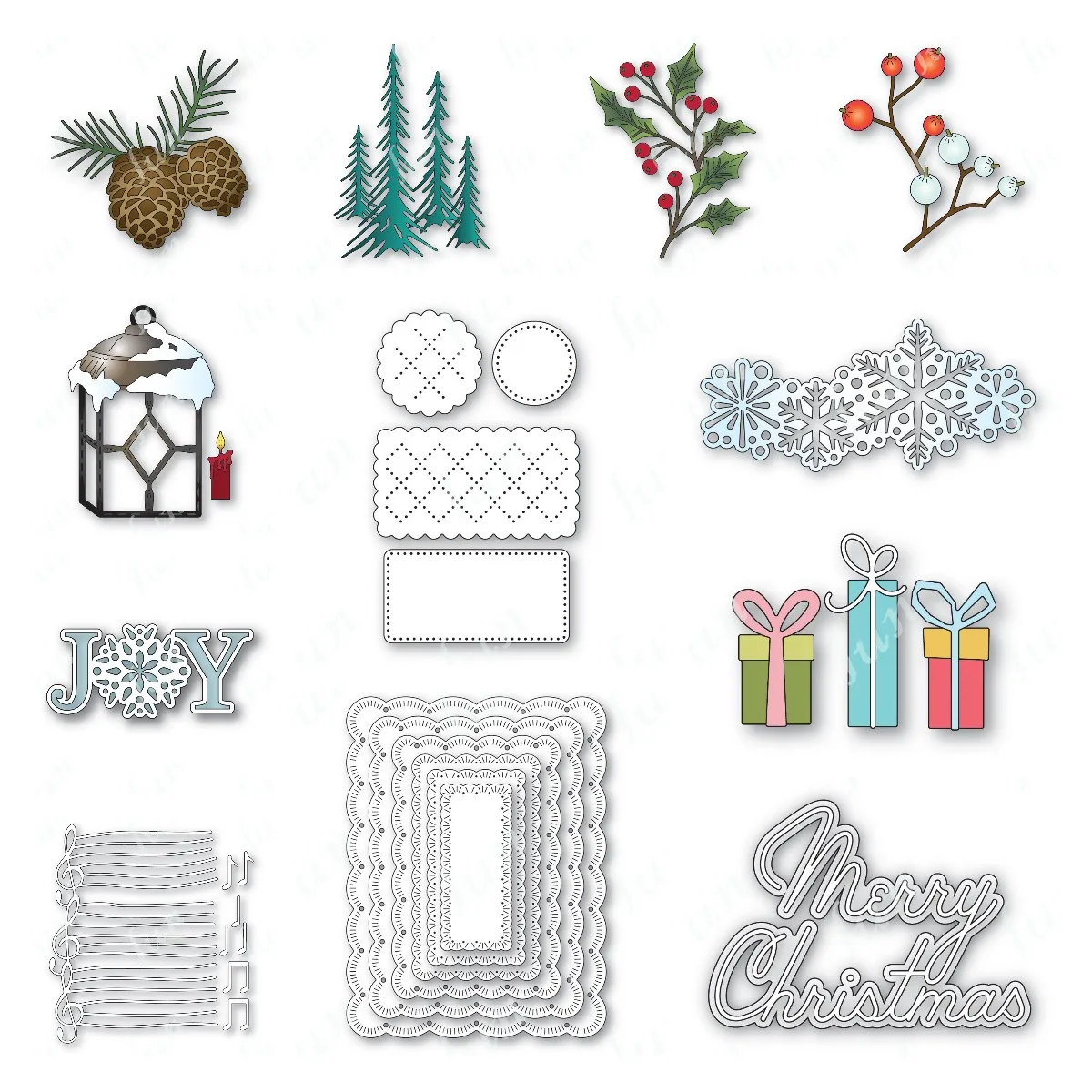 

Metal Cutting Dies Scrapbook Diary Decoration Stencil Embossing Template DIY Greeting Card Merry Christmas Wave Dies