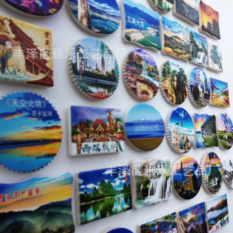 Magneti 3D per Frigorifero delle Città Cinesi - Paesaggio di Guilin/Barriera dei Tre Gorges, Magneti Super Potenti per Frigorifero