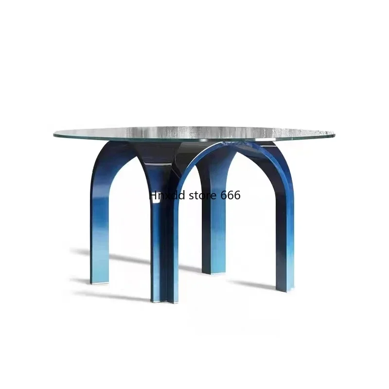 Modern simple arch bridge fiberglass multi-person dining table desk