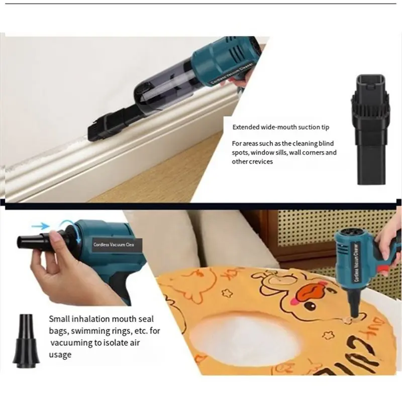 N84R Mini Electric Vacuum Cleaner Wireless Handheld For 18V Battery Home Cleaner Blower