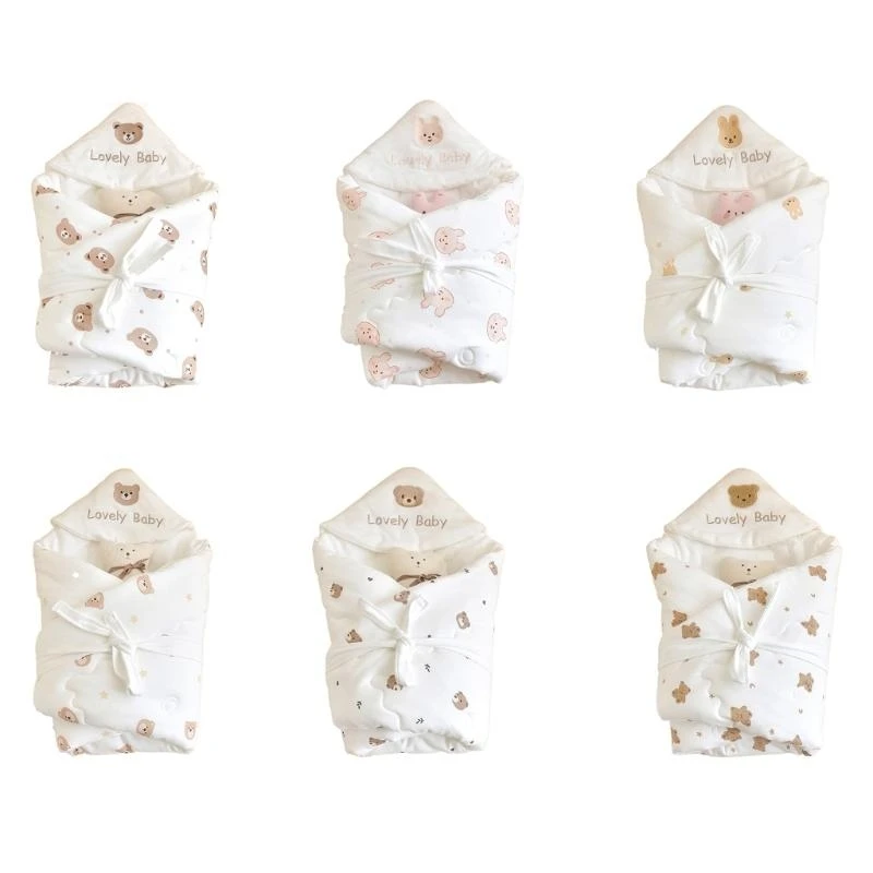 

J15U Cotton Blanket for Toddler Newborn Cartoon Blankets Infant Cover Absorbent SwaddleWrap Muslin SwaddleQuilt
