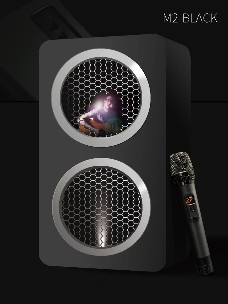 MOCO M2 2.1 Channel Home Theater & Karaoke Sound System with for 5.0 2 Wireless Microphones Wood Cabinet 500-800W Output