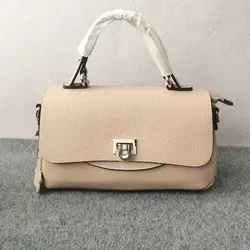 Bolsa de couro genuíno para mulheres, bolsa crossbody casual feminina de couro macio pequeno de vaca, bolsa versátil de ombro, alta qualidade