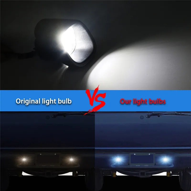 2Pcs/set LED License Plate Light Tag Lamp Assembly For Chevrolet Blazer S10 Gmc Jimmy Sonoma Oldsmobile Bravada, 6000K