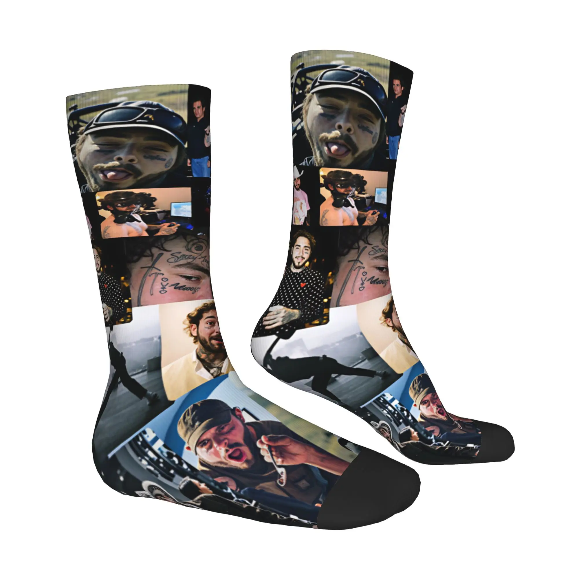 Cool P-Posts Popular Rapper M-Malones Socks Men Women Warm 3D Printed  Football Sports Socks