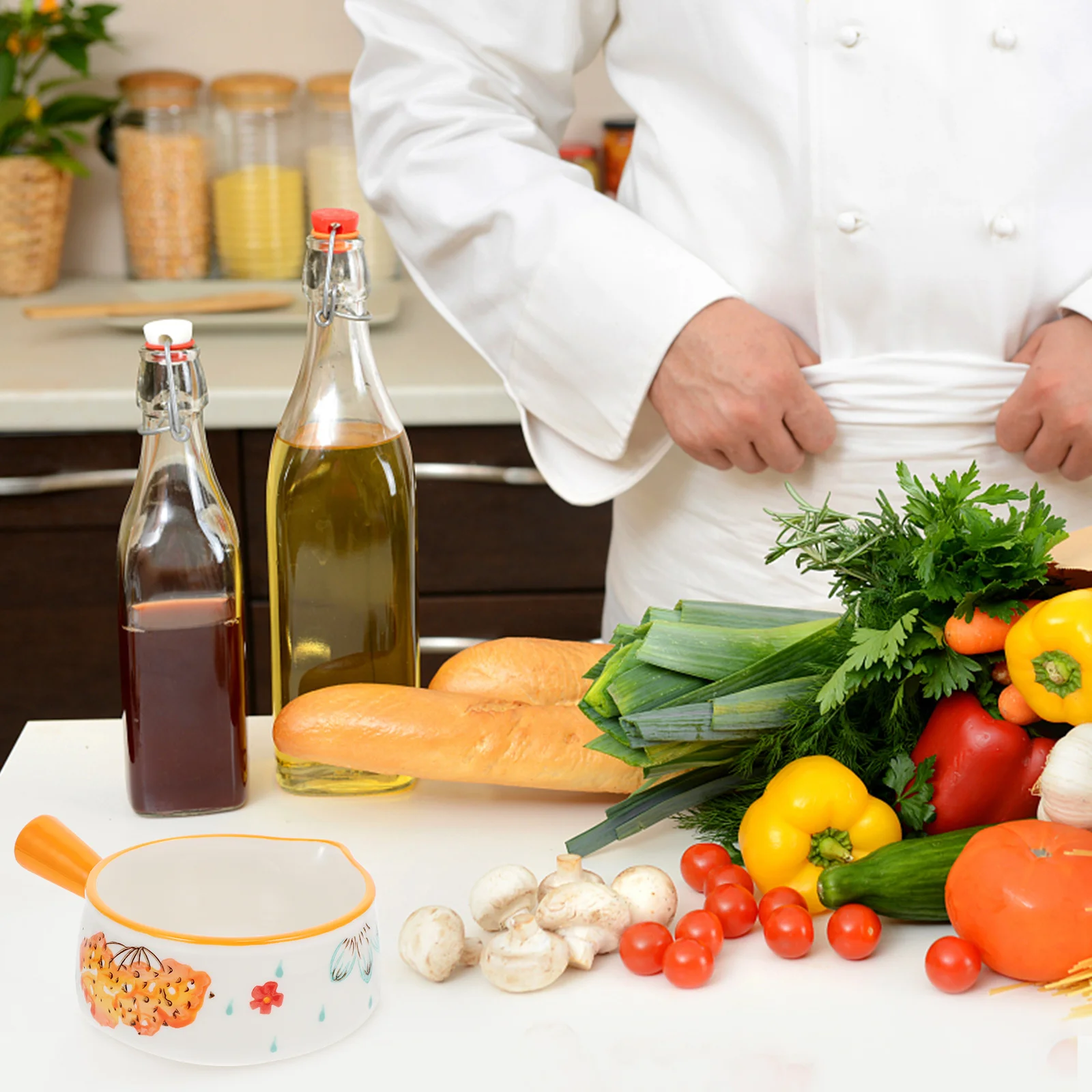 

1Pcs Maple Leaf Ceramic Milk Pot Multi-Use Sauce Pan Household Cooking Pot Kitchen Gadget Heating Pan Nonstick Saucepan